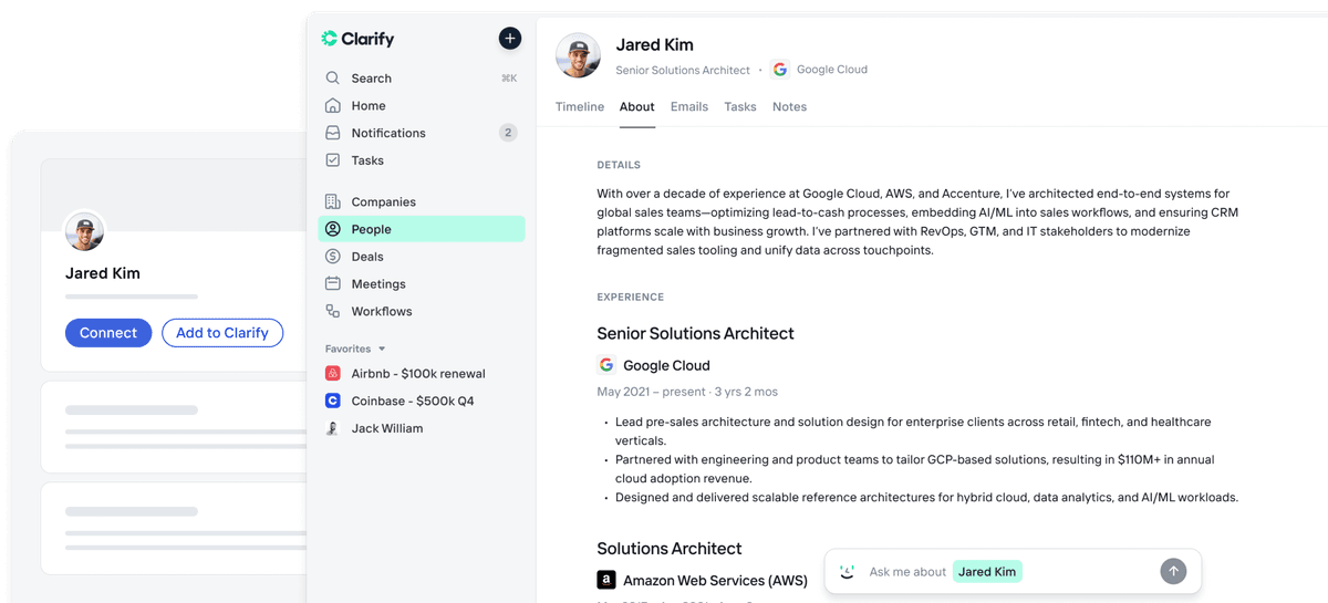 Clarify - The autonomous CRM that helps you sell more